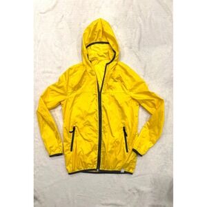 Avalanche Womens Yellow Lightweight Hooded‎ Windbreaker Jacket Size S Full Zip
